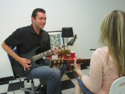 Guitar lesson in progress!